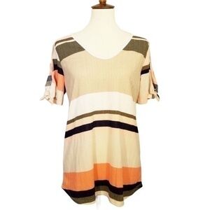 42 POPS retro cold shoulder stripe top